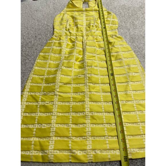 J. Crew Collection Dress Sz 0 Sheath Floral Keyhole Pockets Yellow Silk MSRP$298 - Picture 3 of 12